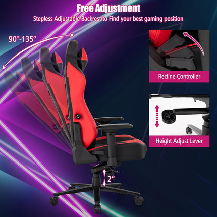 Goplus Gaming Chair, 360?? Swivel Computer Chair with Casters, Multi-Angle Reclining, Tension Control, 4D Armrest