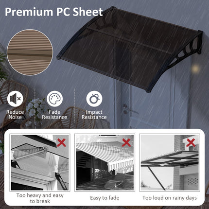 Goplus 39”x30” Window Door Awning UPF 50+ Polycarbonate Awnings Exterior