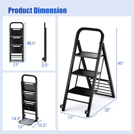 Goplus 2 in 1 Convertible Hand Truck Dolly and Step Ladder