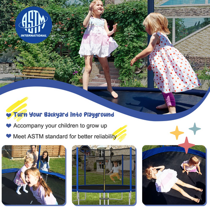 Goplus Outdoor Trampoline, 12FT/ 14FT/ 15FT/ 16FT ASTM Approved Trampoline