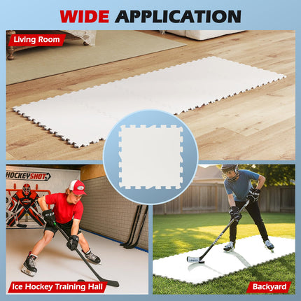Goplus Hockey Flooring Tiles for Training | Skateable Board Artificial Ice Mat for Indoor Outdoor