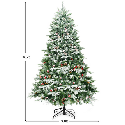 Goplus 6.5FT Snow Flocked Christmas Tree - GoplusUS
