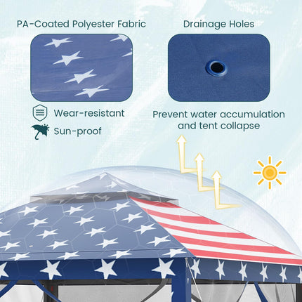 Goplus11 ft × 11 ft Pop up Gazebo w/Mesh Netting Sidewalls Vented Top & Drainage Holes