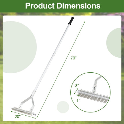 Goplus 20-Inch Thatch Rake for Cleaning Dead Grass loosening Soil
