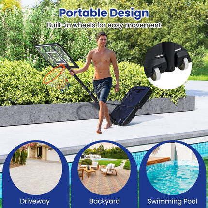 Goplus Portable 3.3- 10FT Adjustable Basketball Goal System w/Shatterproof PC Backboard