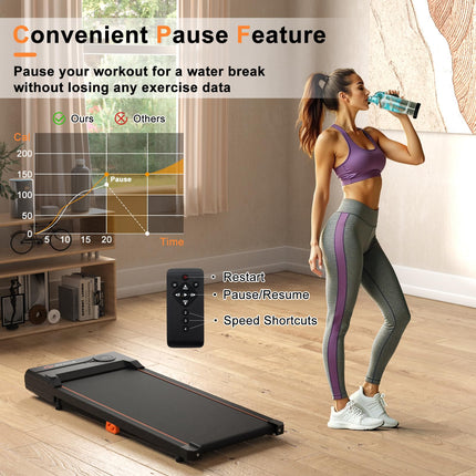 Goplus 340 LBS Capacity Under Desk Treadmill with Remote Control & LED Display