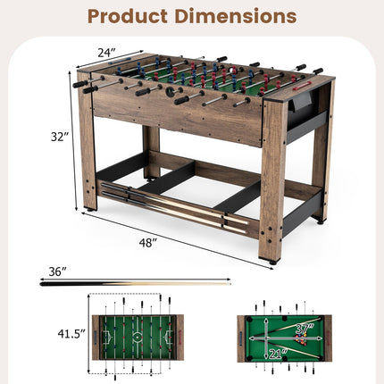 Goplus 2-in-1 Swivel Multi Game Table | Indoor Outdoor Combination Arcade Table