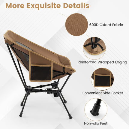 Goplus Ultralight Folding Backpacking Chair for Adults with Aluminum Frame