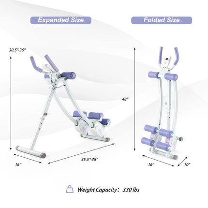 Goplus Foldable Core Abdominal Trainer, AB Workout Machine Exercise Equipment