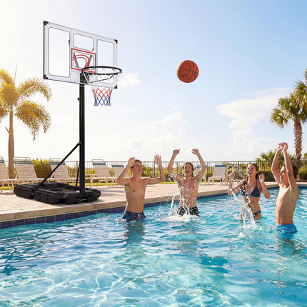 Goplus 4.1-10 FT Adjustable Portable Basketball Goal System w/Shatterproof PC Backboard
