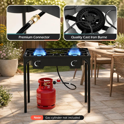 Goplus Outdoor 160,000 BTU High Pressure Dual Burner Gas Stove