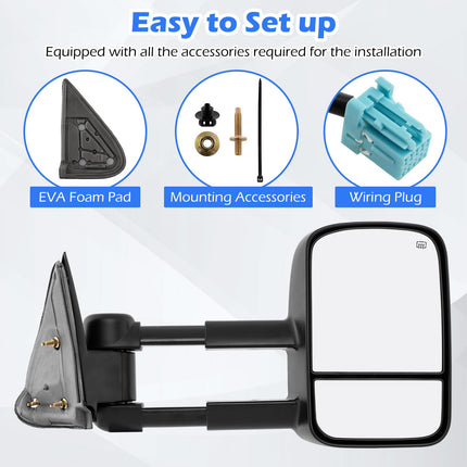 Goplus Tow Mirrors for 2003-2006 Chevy Silverado GMC Sierra Avalanche Suburban Tahoe Yukon XL