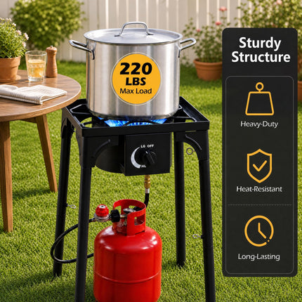 Goplus Outdoor 80,000 BTU High Pressure Single Burner Gas Stove