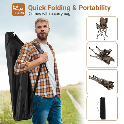 Goplus 400 LBS Support Lawn Chair with Armrests with Covers