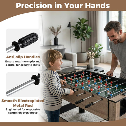 Goplus 48” Combo Game Table with Foosball & Pool for Home Game Room Party