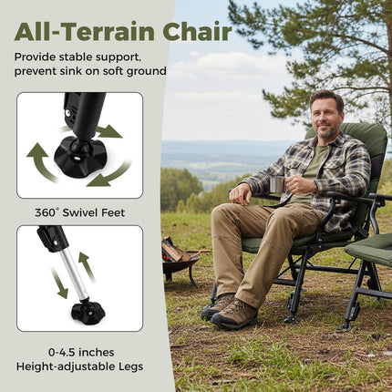 Goplus Heavy Duty All-Terrain Camping Chair with Padded High-Back