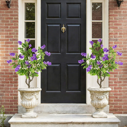 Goplus 39” 2 Pack Artificial Locust Flower Trees | Sun-Proof Indoor & Outdoor Faux Silk Plants