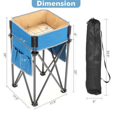Goplus 2 PCS Folding Camping Tables, Portable Picnic Tables with Large Capacity Storage Sink - GoplusUS