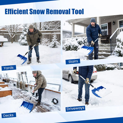 Goplus 48" Long Snow Removal Tool with Ergonomic D-Grip Handle Aluminum Strap & Shaft