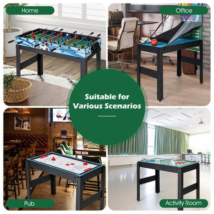 Goplus 14-in-1 Multi Game Table, Combo Game Table w/Foosball, Air Hockey, Pool, Table Tennis, Basketball, Chess, Checkers, Bowling, Shuffleboard
