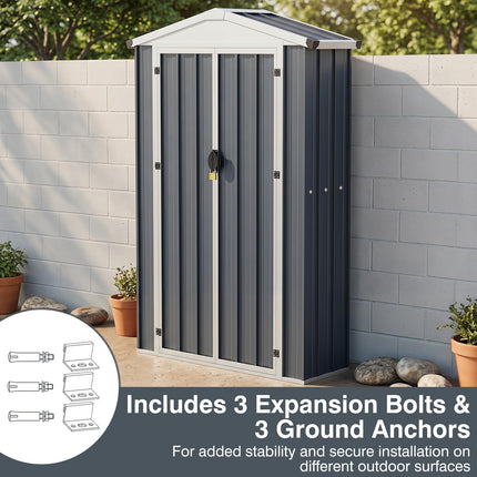 Goplus 4 x 1.3 x 6 FT Outdoor Storage Shed | Heavy-Duty Color Steel Garden Tool Shed