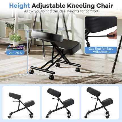 Goplus Kneeling Chair w/Adjustable Height & Thickened Sponge Cushion