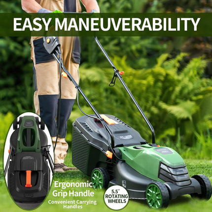 Goplus Electric Lawn Mower, 2-in-1 Versatile Corded Lawn Mower, 10 AMP Motor, 13" Cutting Deck