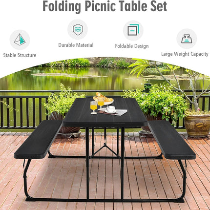 Goplus Foldable Picnic Table with Benches