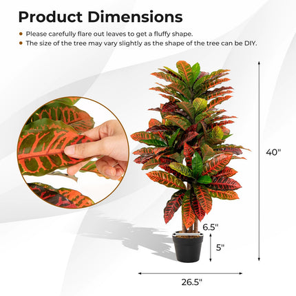 Goplus Artificial Croton Palm Tree