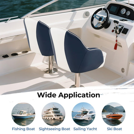 Goplus Pontoon Boat Seat with Thick Cushioned Seat & Luxury Bucket Seat