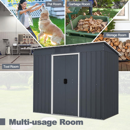 Goplus Outdoor Storage Shed with Floor Base