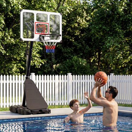 Goplus 4.9-10 FT Adjustable Portable Basketball Hoop Outdoor w/Shatterproof PC Backboard