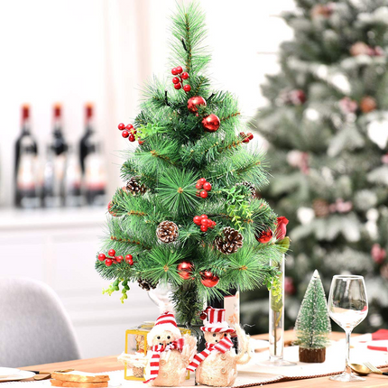 Goplus Set of 2 Pathway Christmas Trees, 2FT Pre-Lit Artificial Xmas Trees - GoplusUS