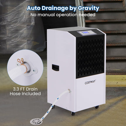 250 Pints Commercial Dehumidifier with Drain Hose, Industrial Heavy Duty Dehumidifier
