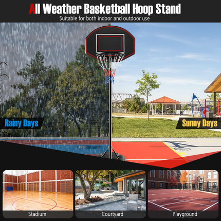 Goplus Portable Basketball Hoop Outdoor, 5.5-7.5 FT Basketball Goal with 5 Adjustable Height