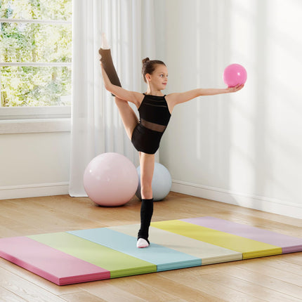 Goplus 6'x4' 3-Panel Folding Gymnastics Mat for Home Gym Aerobics Yoga