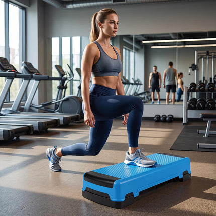 Goplus 35.5" Aerobic Step Platform w/4 Risers | 3-Level Adjustable Exercise Stepper