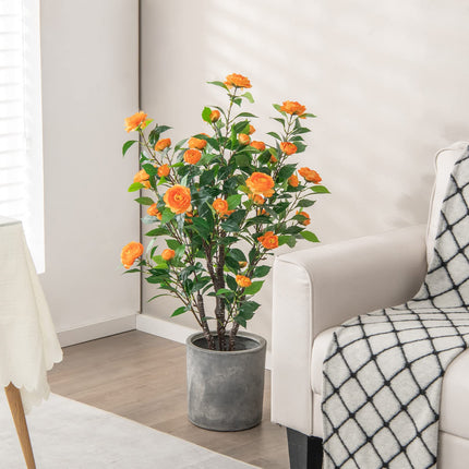40" Artificial Camellia Tree - Goplus
