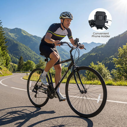 Goplus Hybrid Bike 18-Speed 700C Urban Commuter Bicycle with Shimano Drivetrain