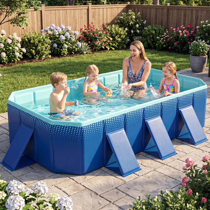 Goplus Foldable Non-Inflatable Swimming Pool(99x52 in/88x50 in)