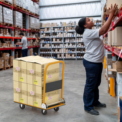 Goplus Folding Push Cart Dolly w/ 360° Swivel Wheels Spacious | 330 LBS Max Load