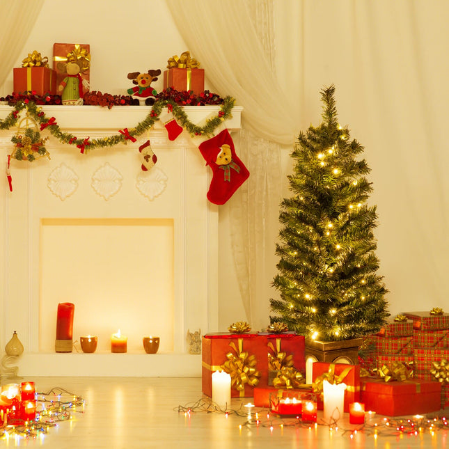 Goplus 4ft Pre-Lit Christmas Tree for Entrances