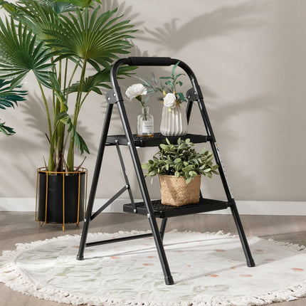 Goplus 2 Step Ladder, Folding Step Stool with Extra Wide and Anti-Slip Pedals