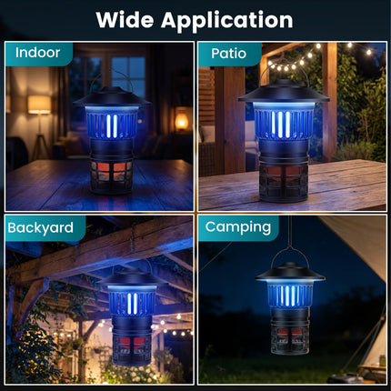 Goplus Outdoor Fly Trap with Light Rechargeable Electric Bug Catcher & Killer