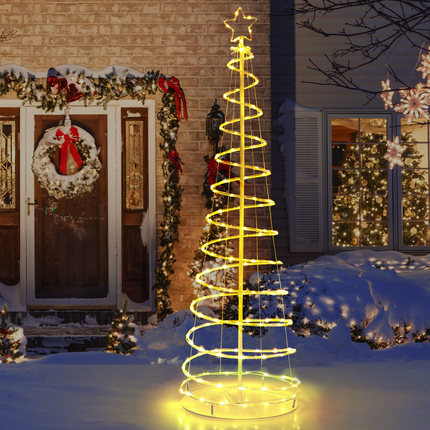 Goplus 6 FT Spiral Christmas Tree, Outdoor Led Christmas Tree with 135 LED Lights - GoplusUS
