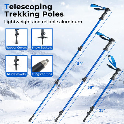 Goplus 25 Inches Snow Shoes for Men Women Youth Kids | Light Weight Aluminum Terrain Snowshoes