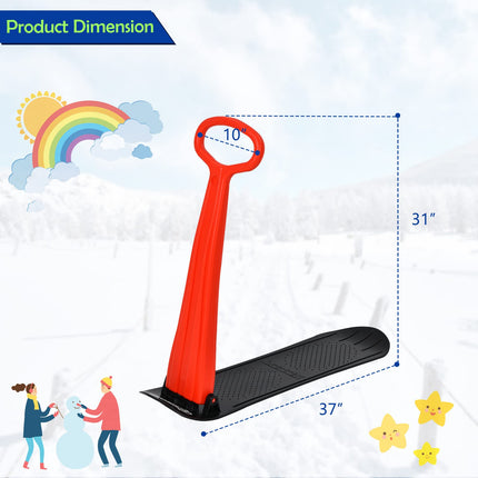 Goplus Ski Scooter Fold-up Snowboard, Snow Scooter W/ Grip Handle - GoplusUS