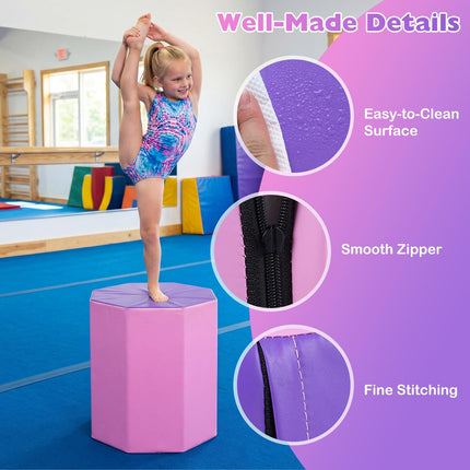 Goplus 24.5” x 26” Octagon Gymnastics Mat w/Waterproof Zippered Cover & Thick Filling
