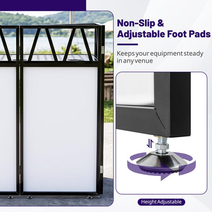 Goplus Portable DJ Booth with Scrims & Carrying Bag for Events Parties Weddings