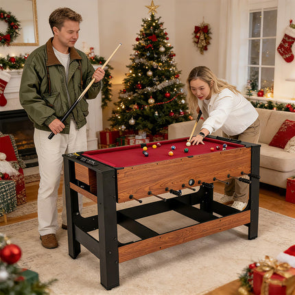 Goplus 54" Full Size Foosball & Pool Combo Table for Home Game Room Party
